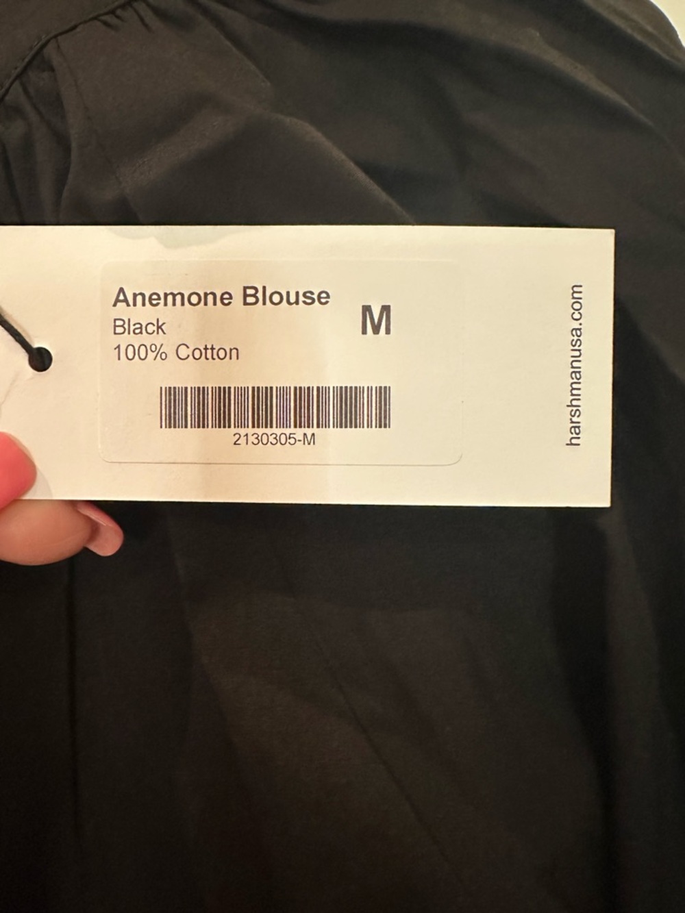 Harshman Anemone Blouse black NWT size Medium - Picture 2 of 4